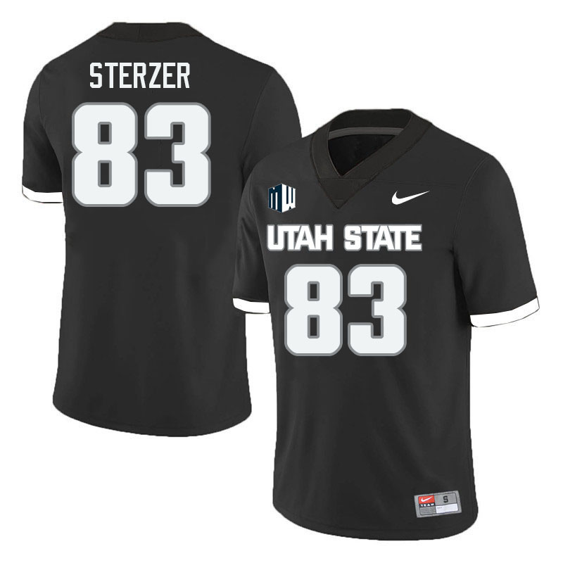 Utah State Aggies #83 Josh Sterzer College Football Jerseys Stitched Sale-Black